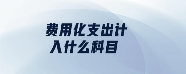 費(fèi)用化支出計(jì)入什么科目