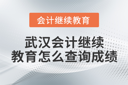武漢會(huì)計(jì)繼續(xù)教育怎么查詢成績？