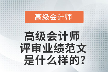 高級(jí)會(huì)計(jì)師評(píng)審業(yè)績(jī)范文是什么樣的？