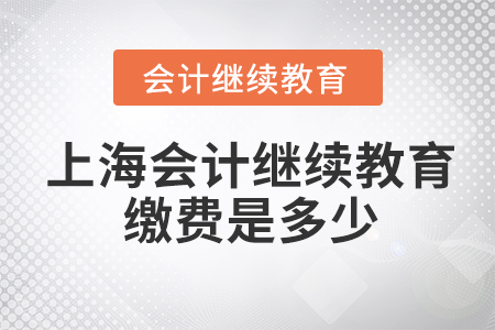 上海會計繼續(xù)教育繳費是多少？
