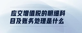 應(yīng)交增值稅的明細科目及賬務(wù)處理是什么