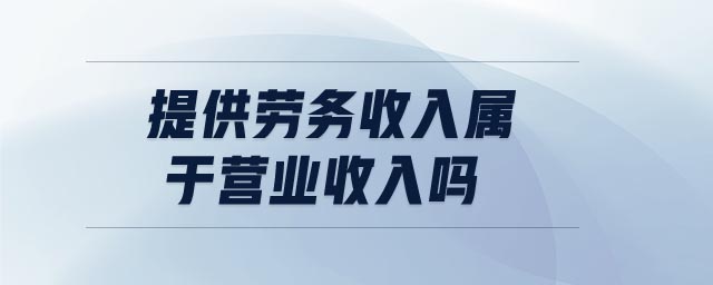 提供勞務收入屬于營業(yè)收入嗎