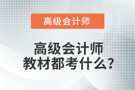 高級(jí)會(huì)計(jì)師教材都考什么？