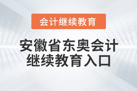安徽省東奧會計繼續(xù)教育入口