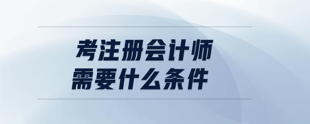 考注冊會計師需要什么條件