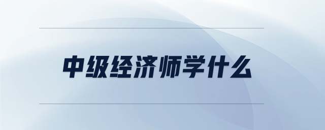 中級經(jīng)濟(jì)師學(xué)什么