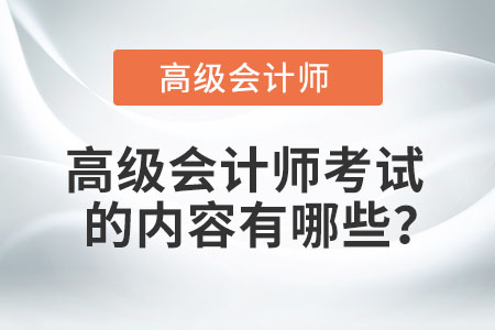 高級(jí)會(huì)計(jì)師考試的內(nèi)容有哪些？