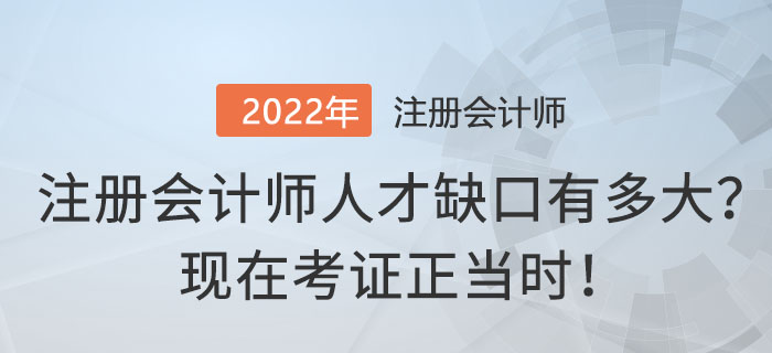 注冊會計師人才缺口有多大？現(xiàn)在考證正當(dāng)時！