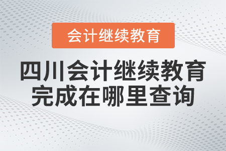 四川會(huì)計(jì)繼續(xù)教育完成在哪里查詢(xún)？