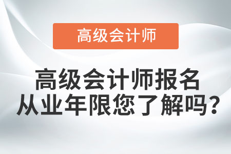 高級(jí)會(huì)計(jì)師報(bào)名從業(yè)年限您了解嗎？