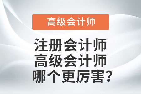 注冊(cè)會(huì)計(jì)師和高級(jí)會(huì)計(jì)師哪個(gè)更厲害？