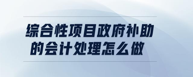 綜合性項目政府補助的會計處理怎么做