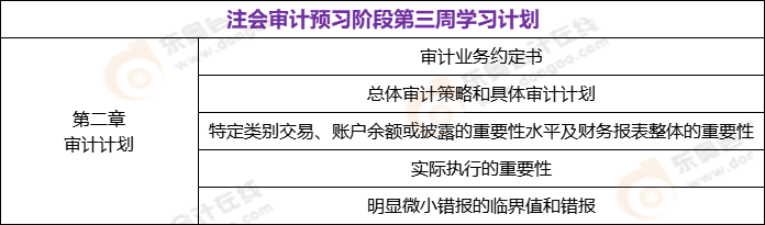 注會(huì)審計(jì)預(yù)習(xí)階段第三周學(xué)習(xí)計(jì)劃