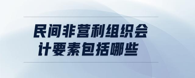 民間非營利組織會(huì)計(jì)要素包括哪些