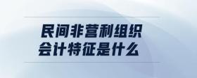 民間非營(yíng)利組織會(huì)計(jì)特征是什么