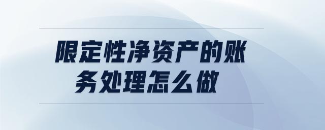 限定性凈資產(chǎn)的賬務(wù)處理怎么做