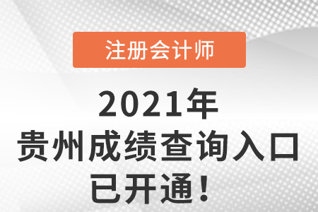 貴州2021年注冊會計(jì)師成績查詢?nèi)肟谝验_通