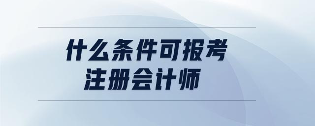 什么條件可報(bào)考注冊(cè)會(huì)計(jì)師