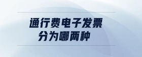 通行費(fèi)電子發(fā)票分為哪兩種