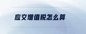 應(yīng)交增值稅怎么算
