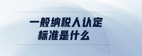 一般納稅人認定標(biāo)準(zhǔn)是什么