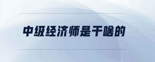 中級經(jīng)濟師是干啥的