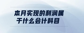 本月實現(xiàn)的利潤屬于什么會計科目