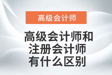高級(jí)會(huì)計(jì)師和注冊(cè)會(huì)計(jì)師有什么區(qū)別