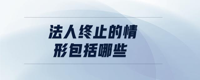法人終止的情形包括哪些