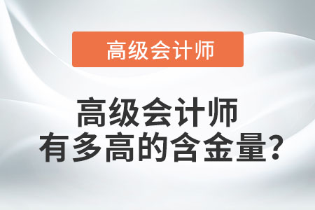 高級會計師有多高的含金量？
