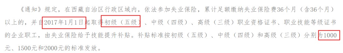 西藏技能提升申領條件及補貼標準
