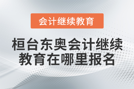 桓臺東奧會計繼續(xù)教育在哪里報名？
