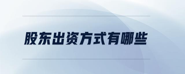 股東出資方式有哪些