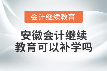 安徽會計(jì)繼續(xù)教育可以補(bǔ)學(xué)嗎？
