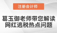 葛玉御老師帶您解讀“網(wǎng)紅逃稅”熱點問題