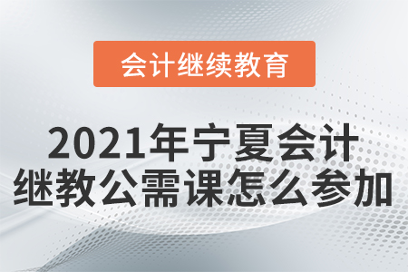 2021年寧夏會計繼續(xù)教育公需課怎么參加？