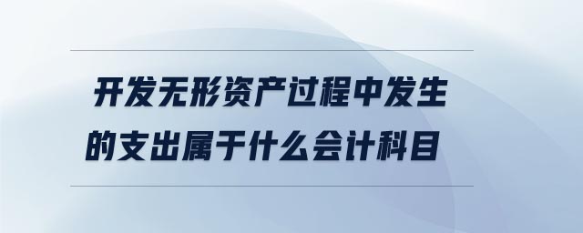 開發(fā)無形資產過程中發(fā)生的支出屬于什么會計科目