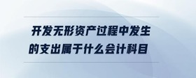 開發(fā)無形資產(chǎn)過程中發(fā)生的支出屬于什么會計科目