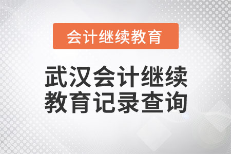 武漢會計繼續(xù)教育記錄查詢