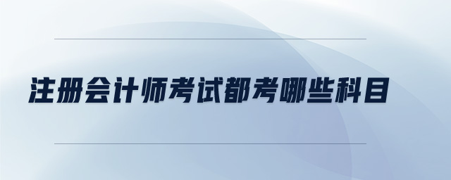 注冊會計師考試都考哪些科目