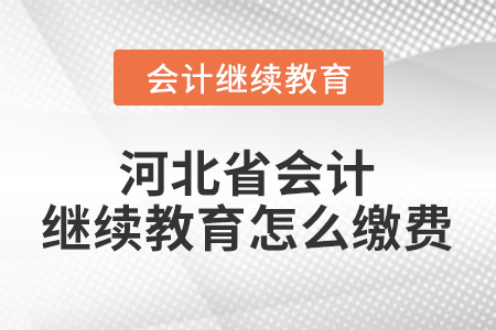 河北省會計繼續(xù)教育怎么繳費？