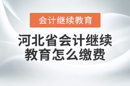 河北省會計(jì)繼續(xù)教育怎么繳費(fèi)？