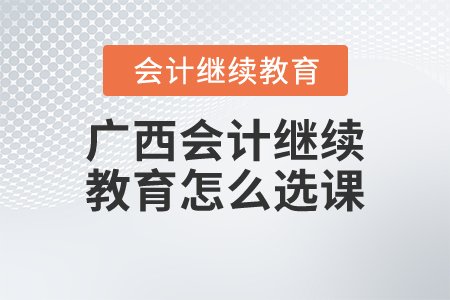 廣西會(huì)計(jì)繼續(xù)教育怎么選課？