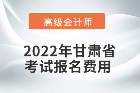 2022年甘肅省高級(jí)會(huì)計(jì)師考試報(bào)名費(fèi)用公布