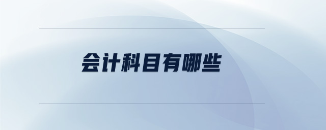 會計(jì)科目有哪些