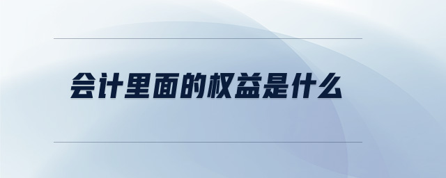 會(huì)計(jì)里面的權(quán)益是什么