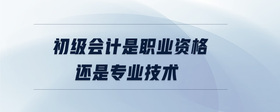 初級(jí)會(huì)計(jì)是職業(yè)資格還是專業(yè)技術(shù)