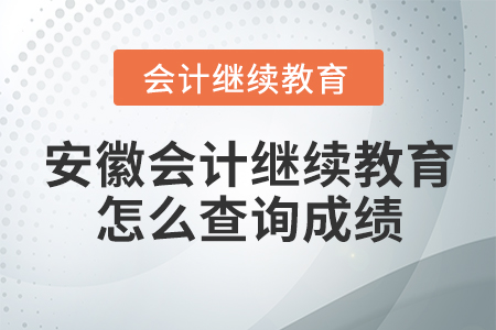 安徽會(huì)計(jì)繼續(xù)教育怎么查詢成績？