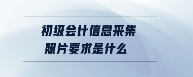 初級會計信息采集照片要求是什么