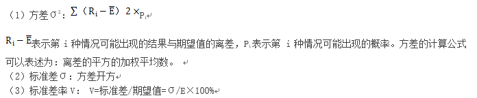 風(fēng)險(xiǎn)的衡量指標(biāo)